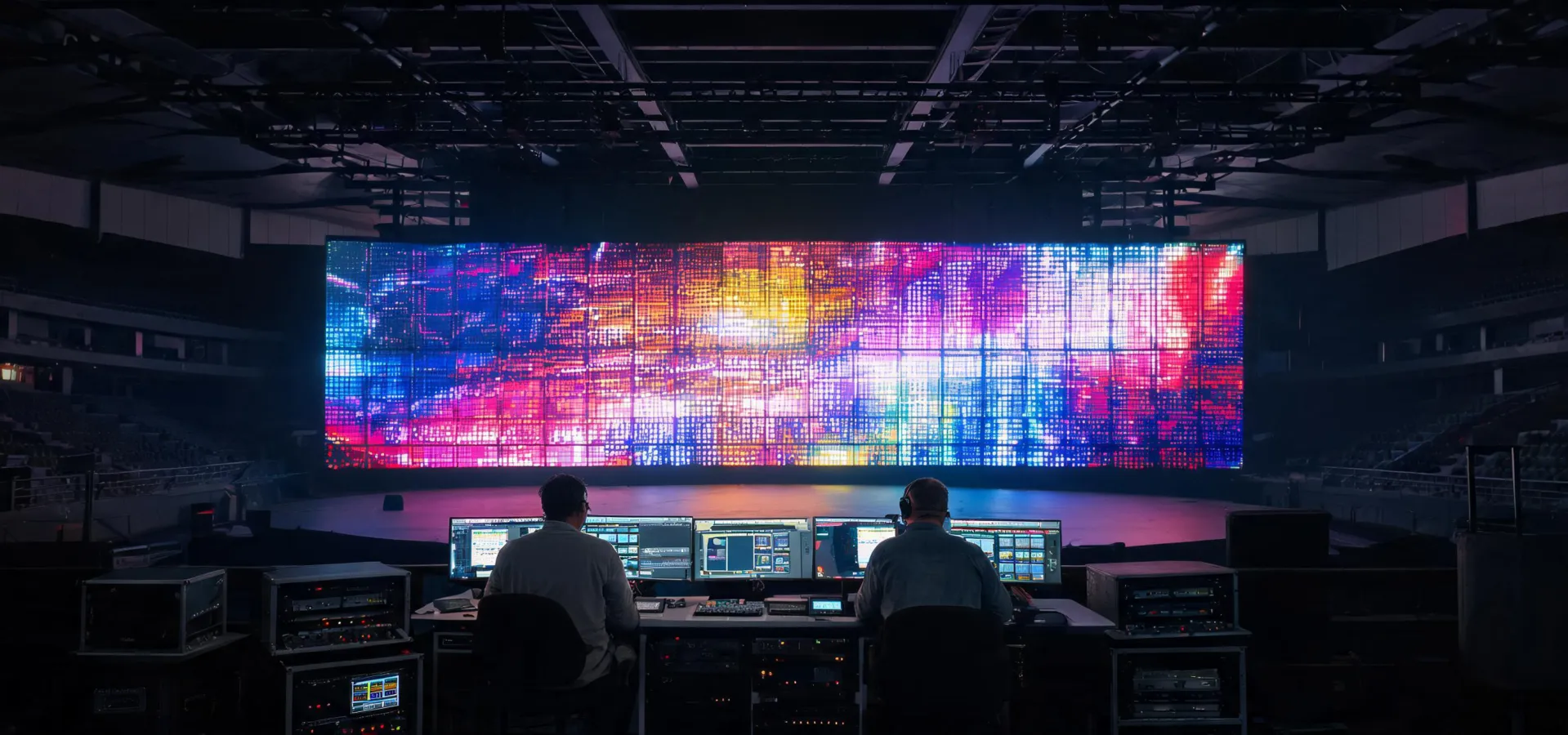 Large NovaStar controlled LED wall in a broadcast ready arena